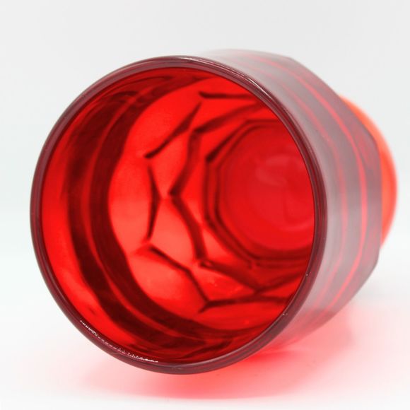 Vintage Viking Glass Ruby Red Georgian Pattern 8 oz Tumbler Honeycomb Design - Picture 4 of 6